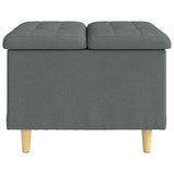 Pouf contenitore Grigio scuro 60 x 60 x 45 cm Tessuto