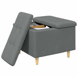 Pouf contenitore Grigio scuro 60 x 60 x 45 cm Tessuto