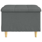 Pouf contenitore Grigio scuro 60 x 60 x 45 cm Tessuto