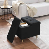 Pouf contenitore con cuscino Nero 60 x 60 x 45 cm Tessuto