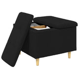 Pouf contenitore con cuscino Nero 60 x 60 x 45 cm Tessuto