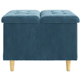Pouf contenitore con cuscino Blu 60 x 60 x 45 cm Velluto