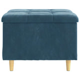 Pouf contenitore con cuscino Blu 60 x 60 x 45 cm Velluto