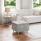 Pouf contenitore Grigio chiaro 60 x 60 x 45 cm Velluto