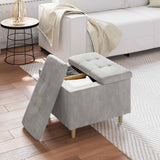 Pouf contenitore Grigio chiaro 60 x 60 x 45 cm Velluto