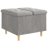Pouf contenitore Grigio chiaro 60 x 60 x 45 cm Velluto