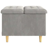 Pouf contenitore Grigio chiaro 60 x 60 x 45 cm Velluto