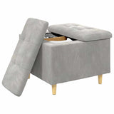 Pouf contenitore Grigio chiaro 60 x 60 x 45 cm Velluto