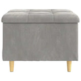 Pouf contenitore Grigio chiaro 60 x 60 x 45 cm Velluto