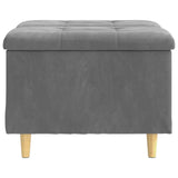 Pouf contenitore Grigio scuro 60 x 60 x 45 cm Velluto