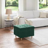 Pouf contenitore Verde Scuro 60 x 60 x 45 cm Velluto