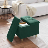 Pouf contenitore Verde Scuro 60 x 60 x 45 cm Velluto