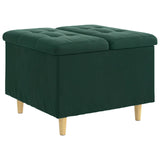 Pouf contenitore Verde Scuro 60 x 60 x 45 cm Velluto