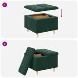 Pouf contenitore Verde Scuro 60 x 60 x 45 cm Velluto
