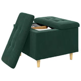 Pouf contenitore Verde Scuro 60 x 60 x 45 cm Velluto