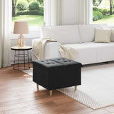 Pouf contenitore con cuscino Nero 60 x 60 x 45 cm Velluto