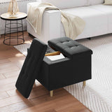 Pouf contenitore con cuscino Nero 60 x 60 x 45 cm Velluto
