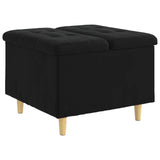 Pouf contenitore con cuscino Nero 60 x 60 x 45 cm Velluto