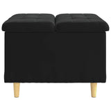 Pouf contenitore con cuscino Nero 60 x 60 x 45 cm Velluto