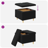 Pouf contenitore con cuscino Nero 60 x 60 x 45 cm Velluto