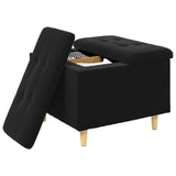 Pouf contenitore con cuscino Nero 60 x 60 x 45 cm Velluto