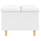 Pouf contenitore Bianco 60 x 60 x 45 cm Pelle sintetica