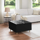 Pouf contenitore Nero 80 x 80 x 45 cm Pelle sintetica