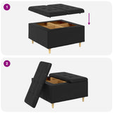 Pouf contenitore Nero 80 x 80 x 45 cm Pelle sintetica