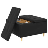 Pouf contenitore Nero 80 x 80 x 45 cm Pelle sintetica