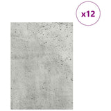 Pannelli decorativi 12 pcs Grigio cemento 15 x 21 x 0.3 cm