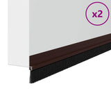 Spazzole per porte autoadesive 2 pcs Marrone 100 cm