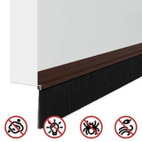 Spazzole per porte autoadesive 2 pcs Marrone 100 cm