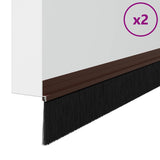 Spazzole per porte autoadesive 2 pcs Marrone 100 cm