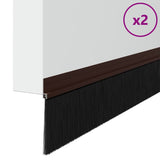 Spazzole per porte autoadesive 2 pcs Marrone 100 cm