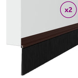 Spazzole per porte autoadesive 2 pcs Marrone 100 cm