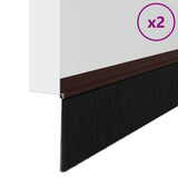 Spazzole per porte autoadesive 2 pcs Marrone 100 cm