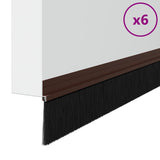 Spazzole per porte autoadesive 6 pcs Marrone 100 cm
