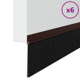Spazzole per porte autoadesive 6 pcs Marrone 100 cm
