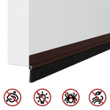 Spazzole per porte autoadesive 12 pcs Marrone 100 cm