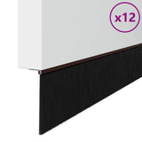 Spazzole per porte autoadesive 12 pcs Marrone 100 cm
