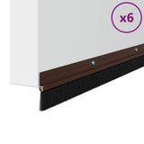 Spazzole per porte a vite 6 pcs Marrone 100 cm