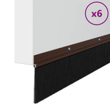 Spazzole per porte a vite 6 pcs Marrone 100 cm