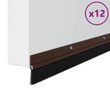 Spazzole per porte a vite 12 pcs Marrone 100 cm