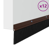 Spazzole per porte a vite 12 pcs Marrone 100 cm