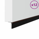 Spazzole per porte a vite 12 pcs Marrone 100 cm