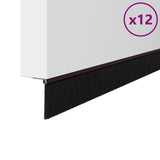 Spazzole per porte a vite 12 pcs Marrone 100 cm