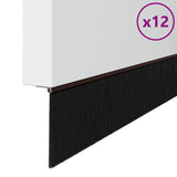Spazzole per porte a vite 12 pcs Marrone 100 cm