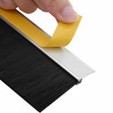 Spazzole per porte autoadesive 2 pcs Argento 100 cm