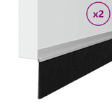 Spazzole per porte autoadesive 2 pcs Argento 100 cm