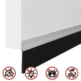 Spazzole per porte autoadesive 6 pcs Argento 100 cm